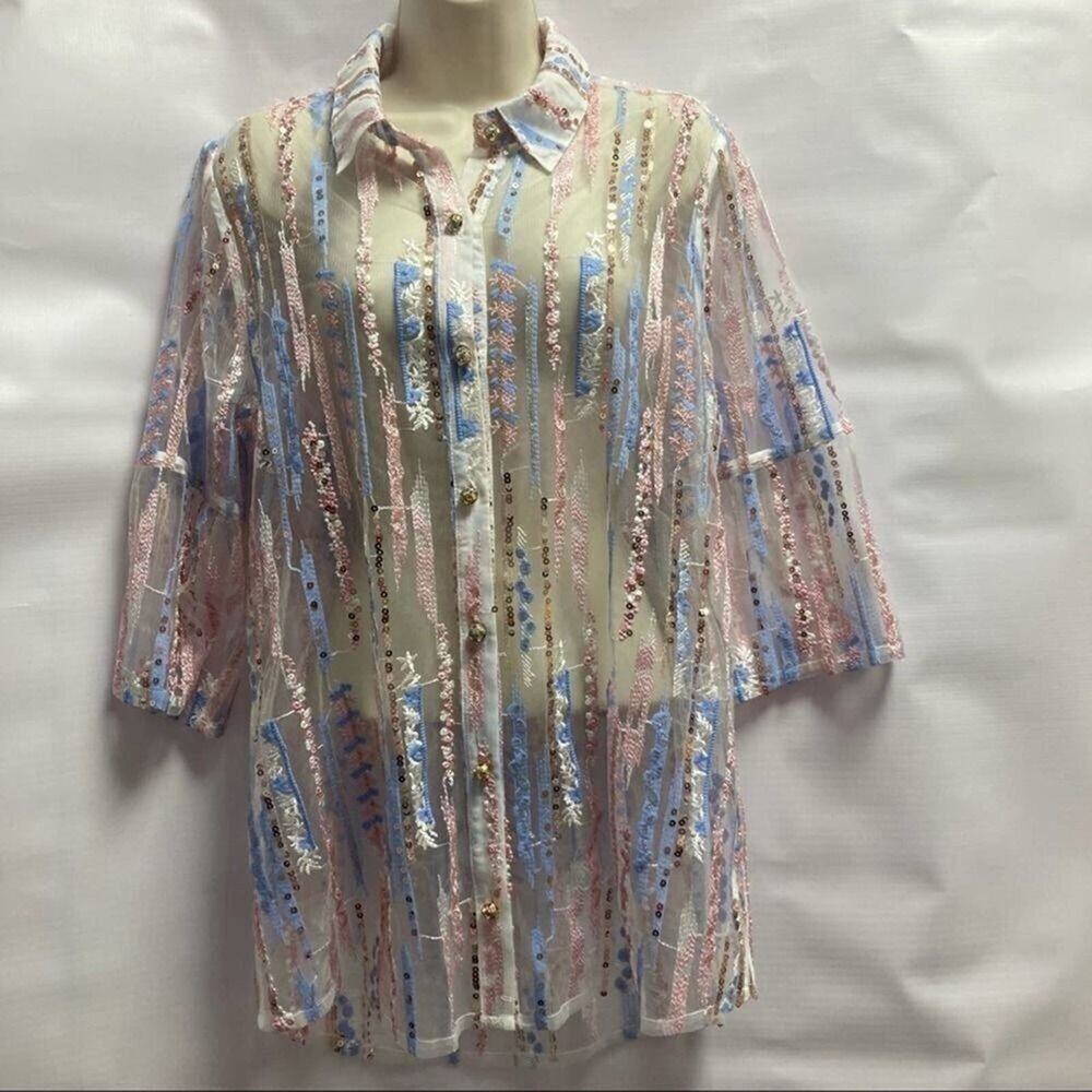 NWT BEREK SHEER LACE‎ BEAUTIFUL BLOUSE SIZE M